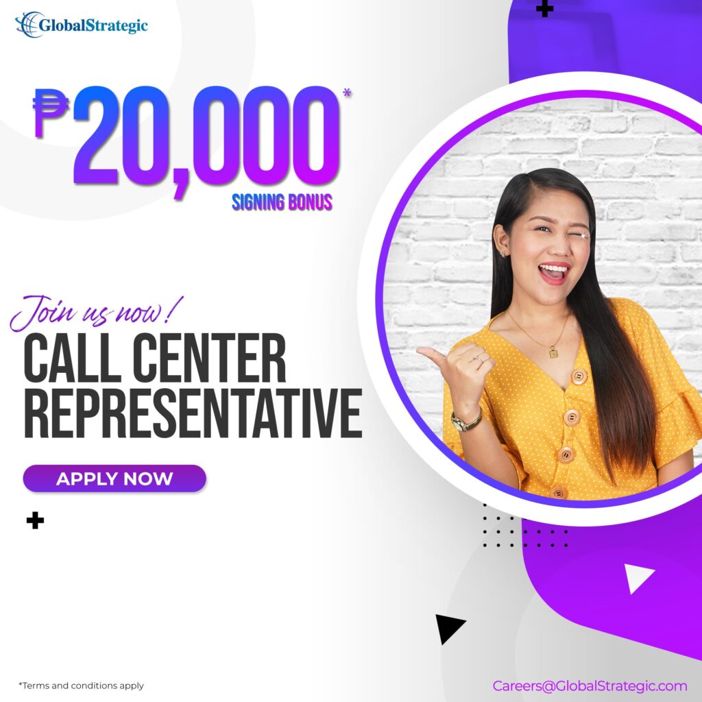 Global Strategic Call Center Agent signing bonus