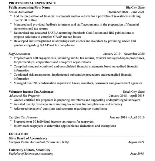 resume template for fresh graduate without experience