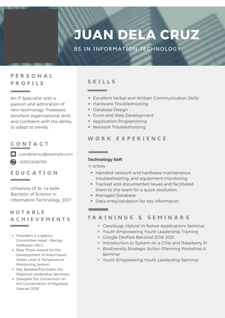 sample resume no experience philippines